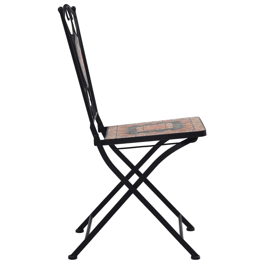 Mosaic Bistro Chairs 2 pcs Orange/Grey - Newstart Furniture