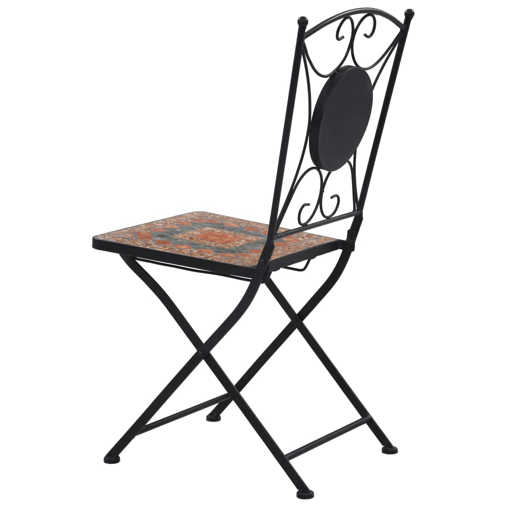 Mosaic Bistro Chairs 2 pcs Orange/Grey - Newstart Furniture