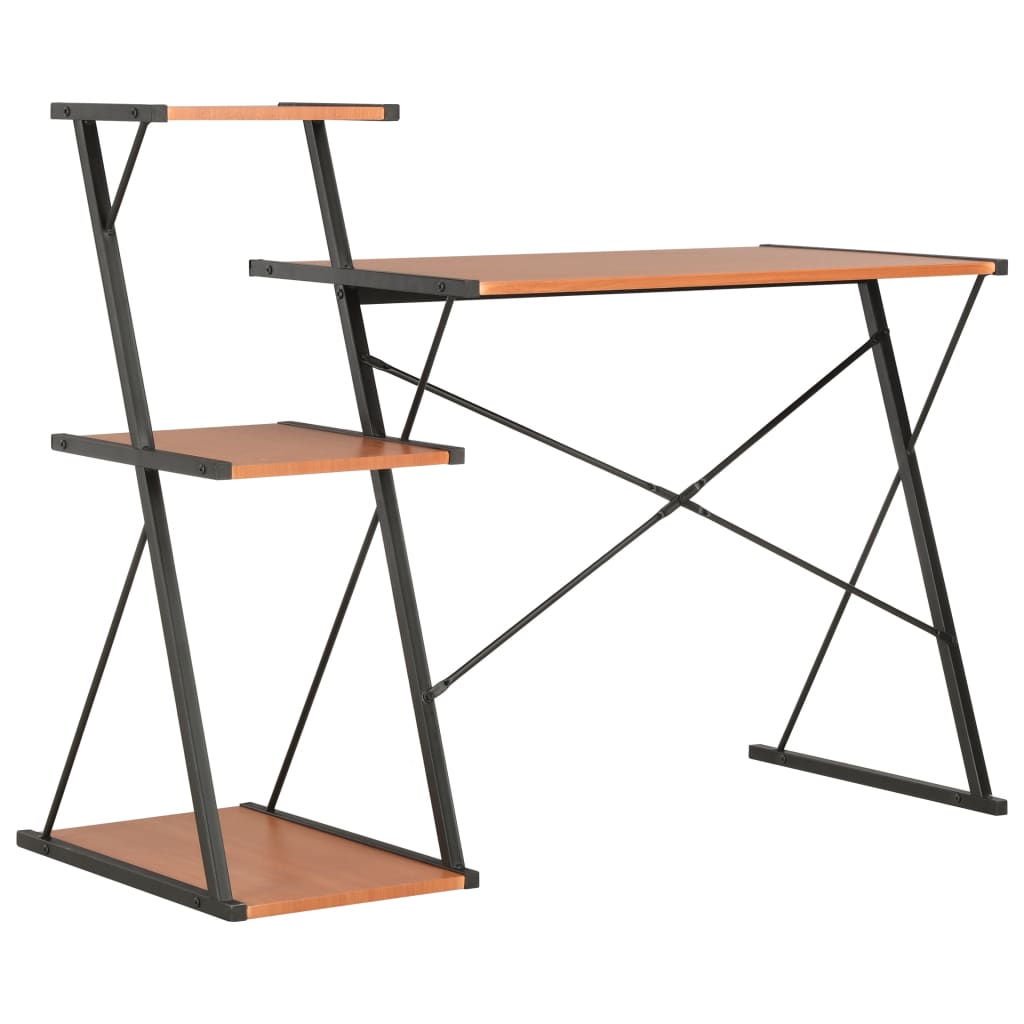 Desk with Shelf Black and Brown 116x50x93 cm - Newstart Furniture