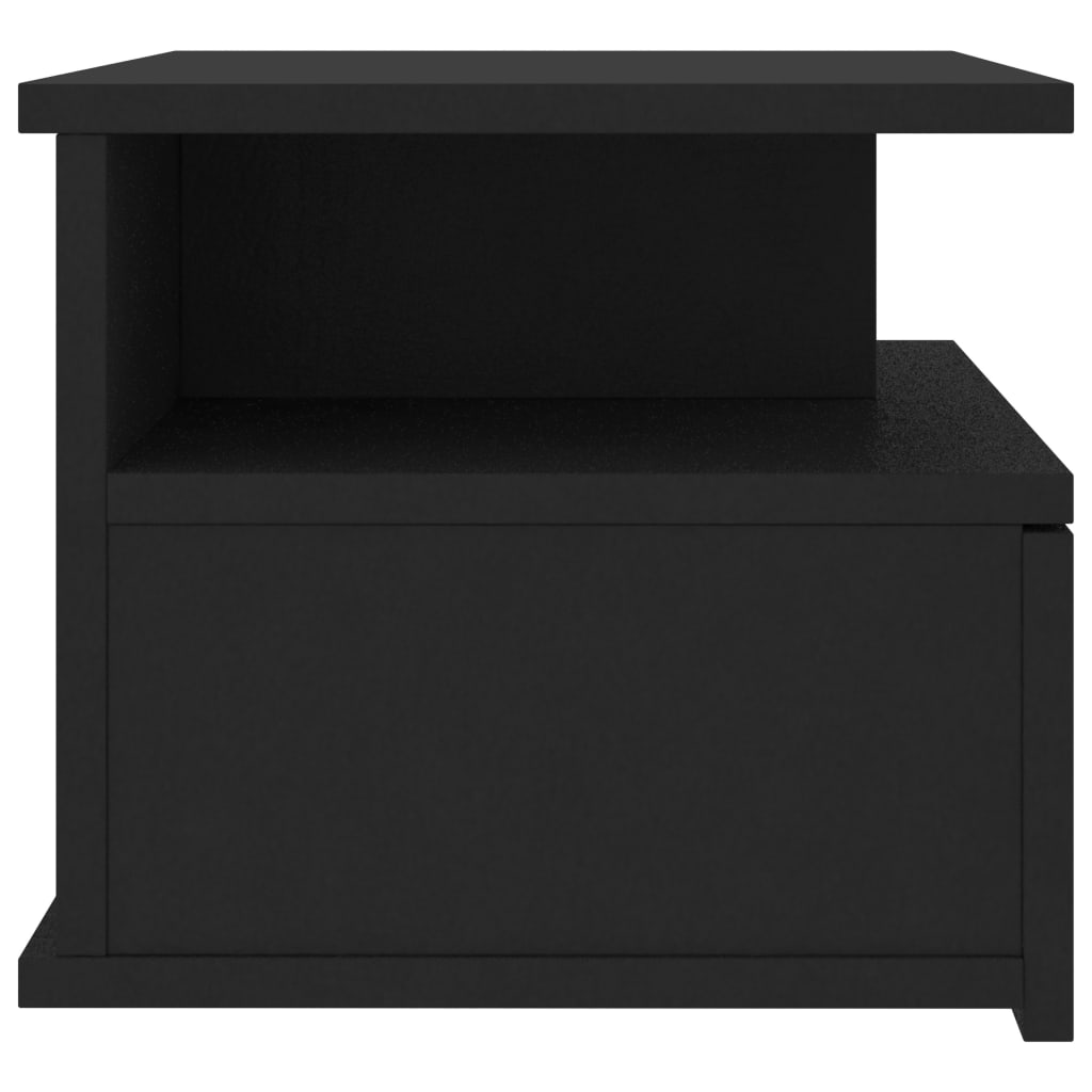 Floating Nightstand Black 40x31x27 cm Engineered Wood - Newstart Furniture