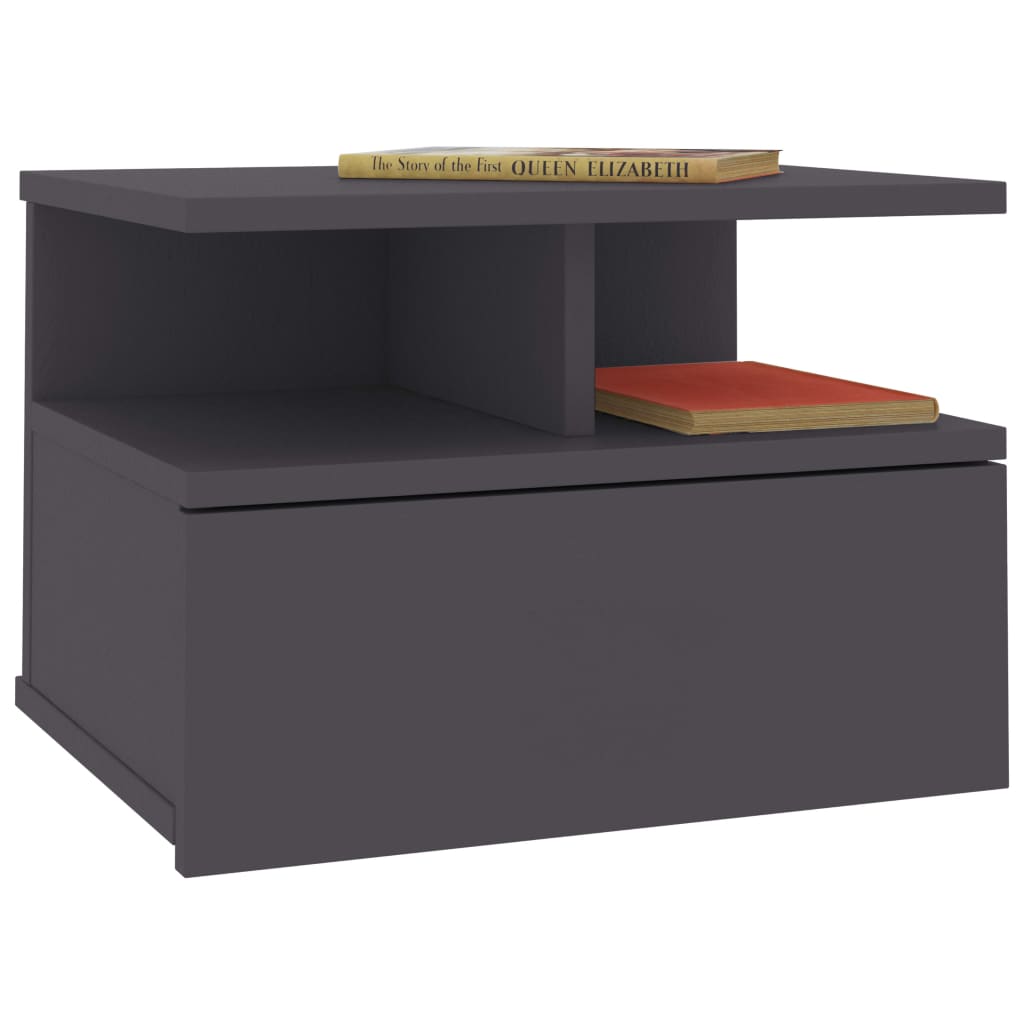 Floating Nightstands 2 pcs Grey 40x31x27 cm Engineered Wood - Newstart Furniture