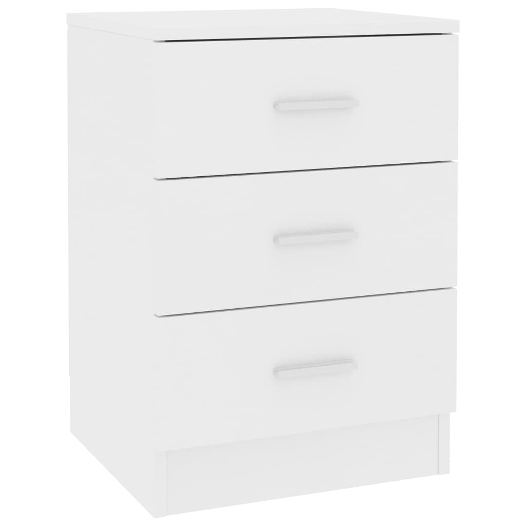 Bedside Cabinet White 38x35x56 cm Engineered Wood - Newstart Furniture