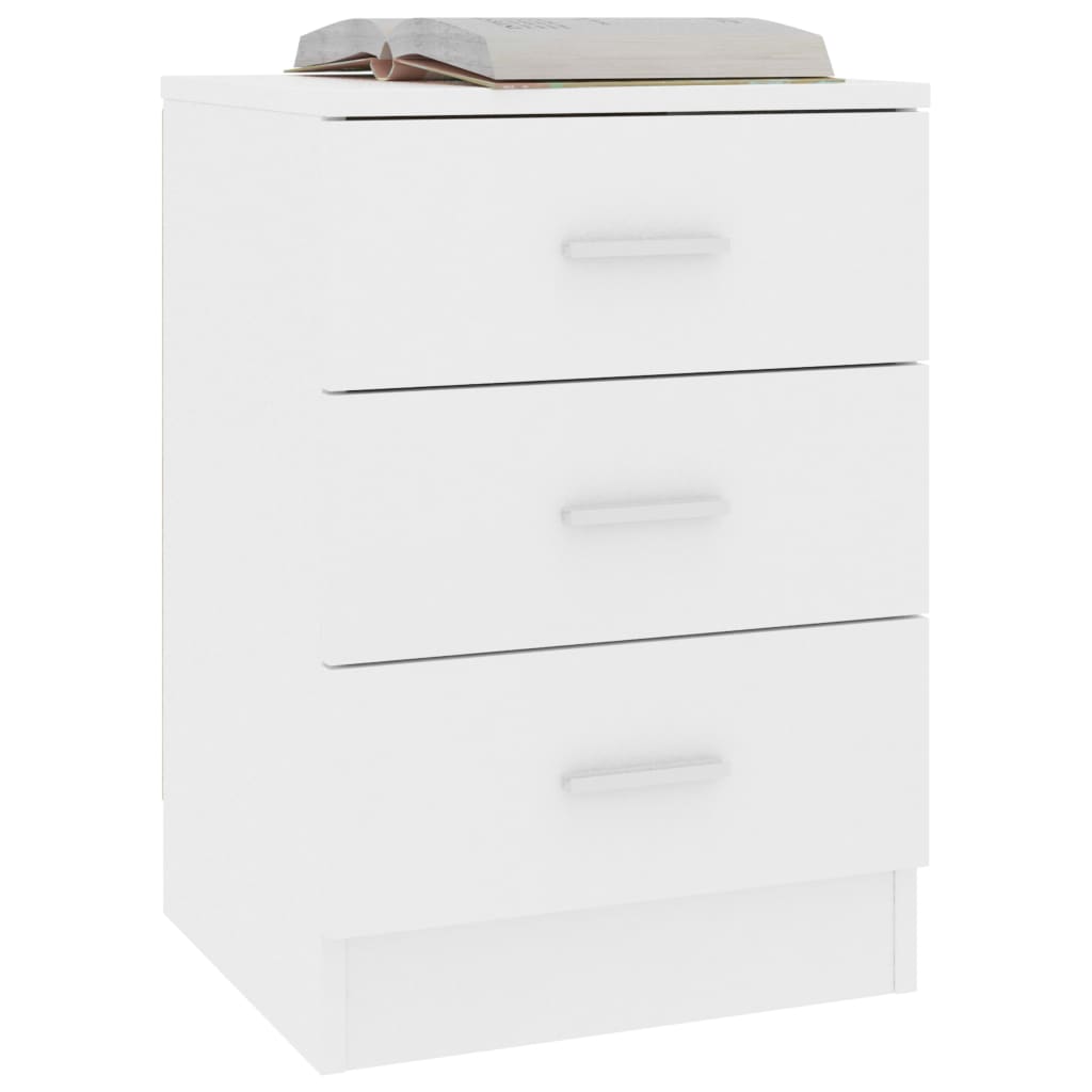 Bedside Cabinet White 38x35x56 cm Engineered Wood - Newstart Furniture