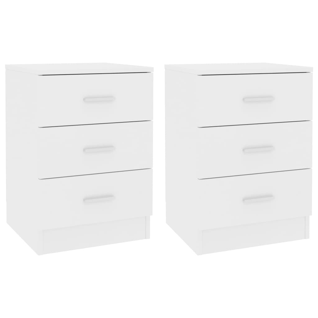 Bedside Cabinets 2 pcs White 38x35x56 cm Engineered Wood - Newstart Furniture