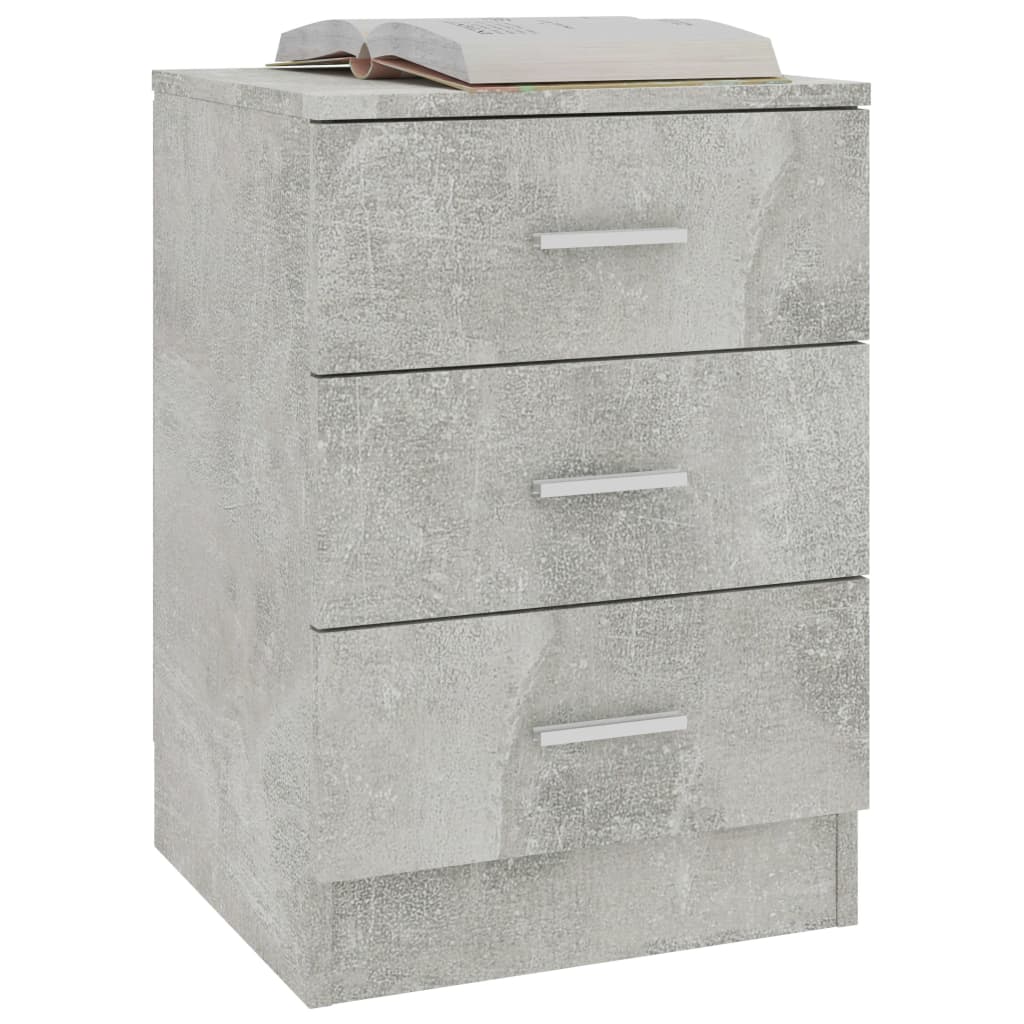 Bedside Cabinets 2 pcs Concrete Grey 38x35x56 cm Engineered Wood - Newstart Furniture