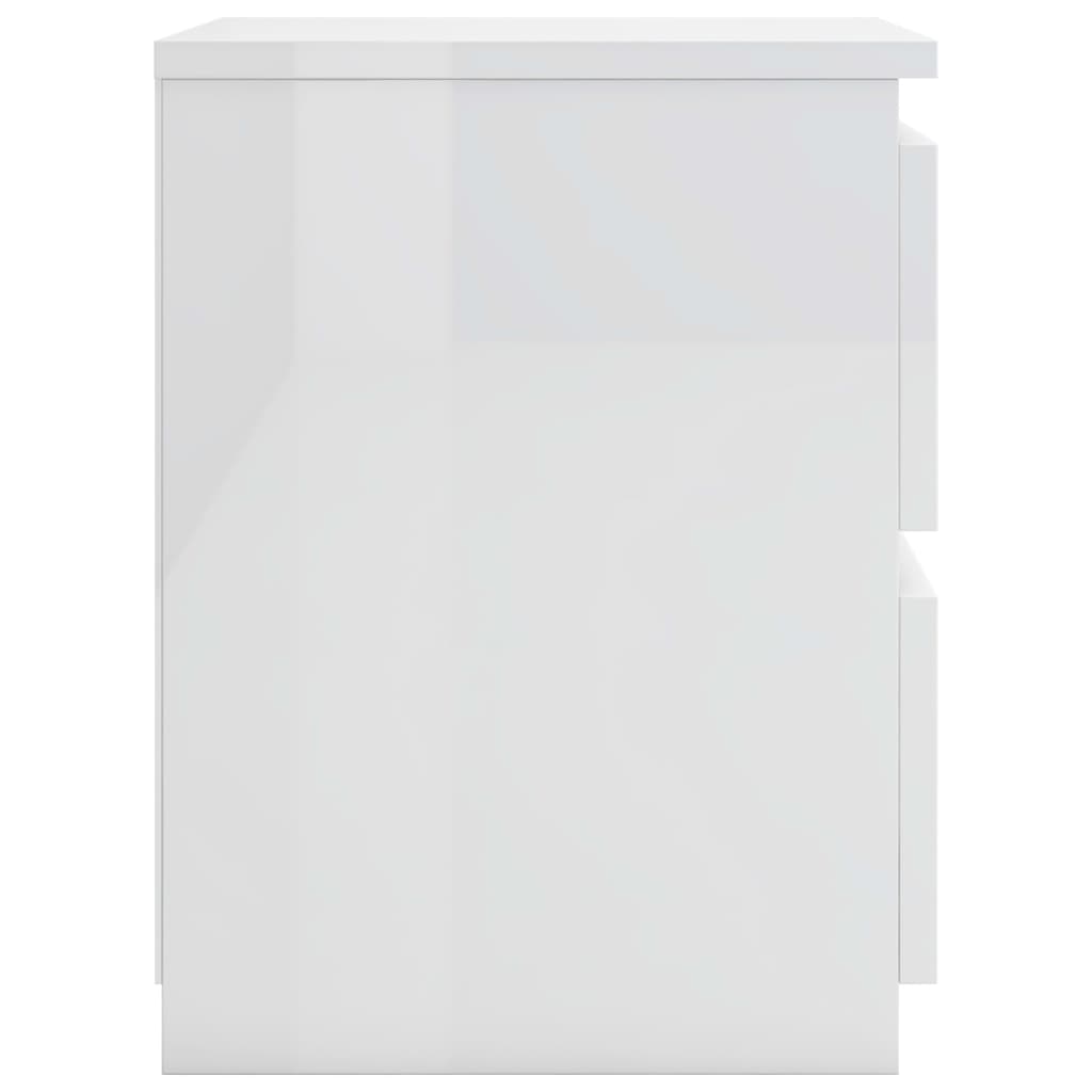 Bedside Cabinet High Gloss White 30x30x40 cm Engineered Wood - Newstart Furniture