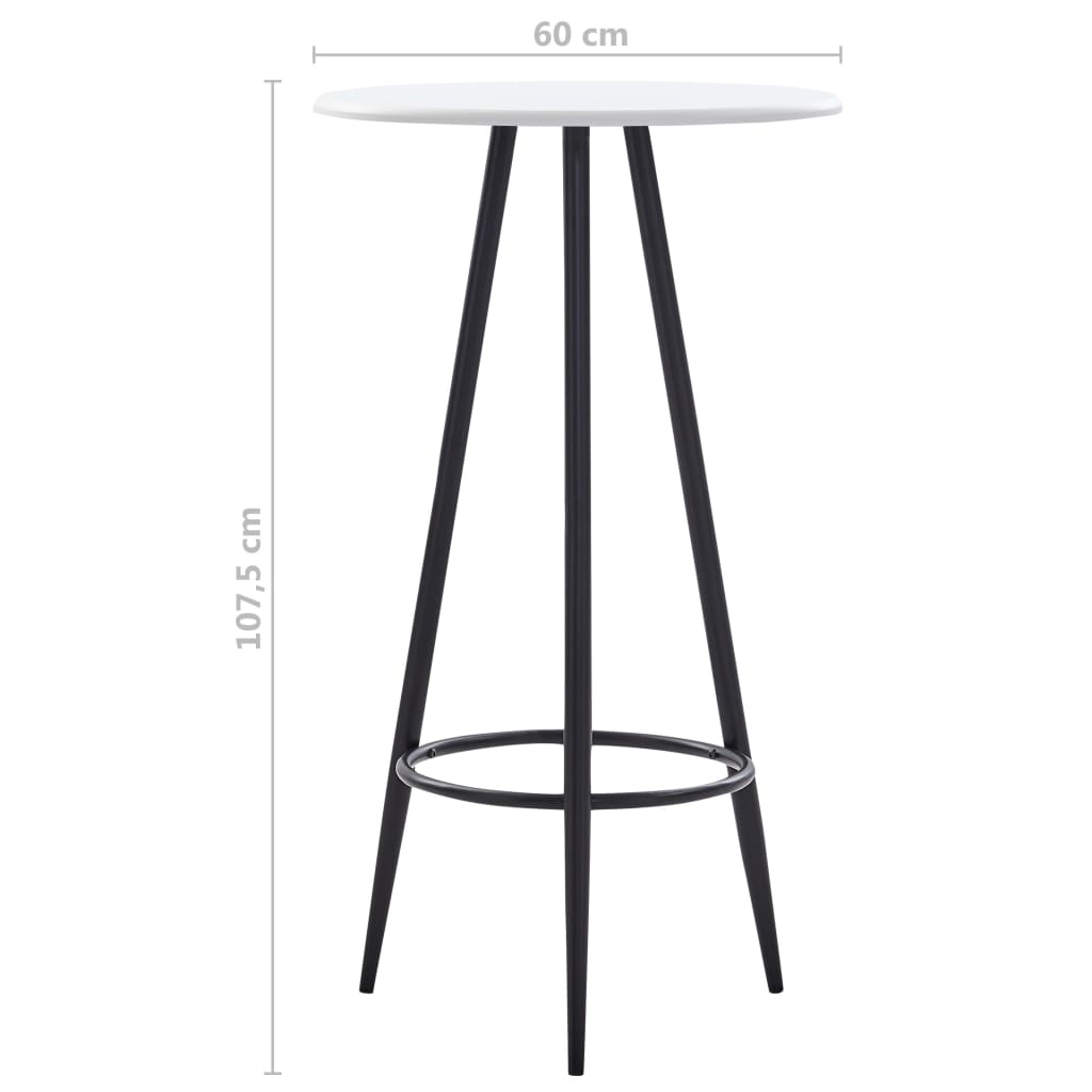 Bar Table White 60x107.5 cm MDF - Newstart Furniture