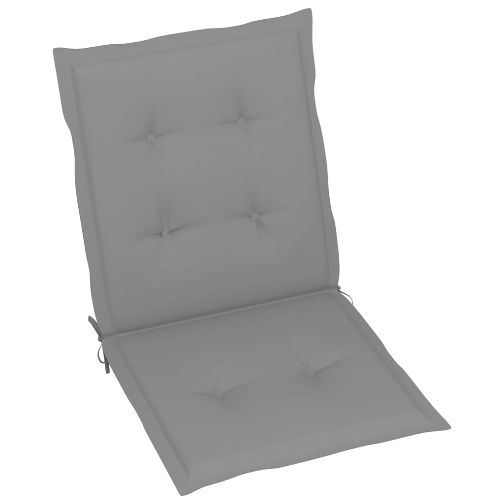 Garden Lowback Chair Cushions 4 pcs Grey 100x50x3 cm Oxford Fabric