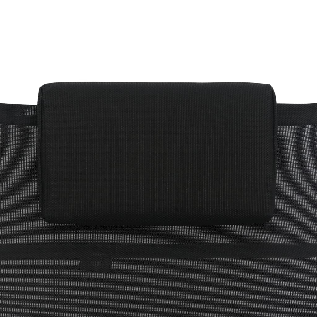 Sun Lounger Aluminium Textliene Black - Newstart Furniture
