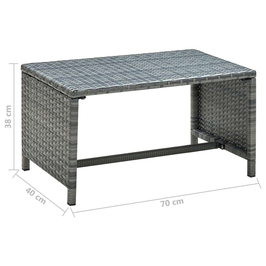 Coffee Table Anthracite 70x40x38 cm Poly Rattan - Newstart Furniture