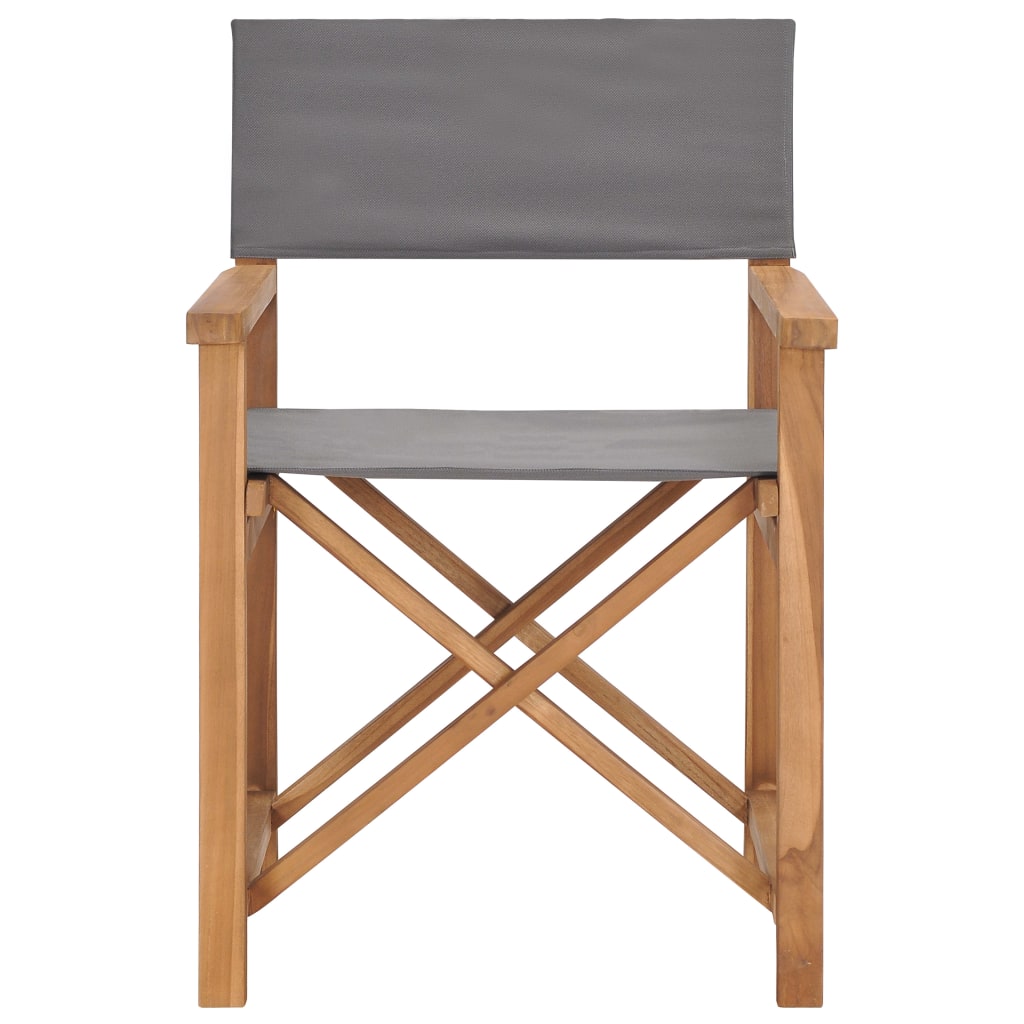 Director's Chair Solid Teak Wood Grey - Newstart Furniture