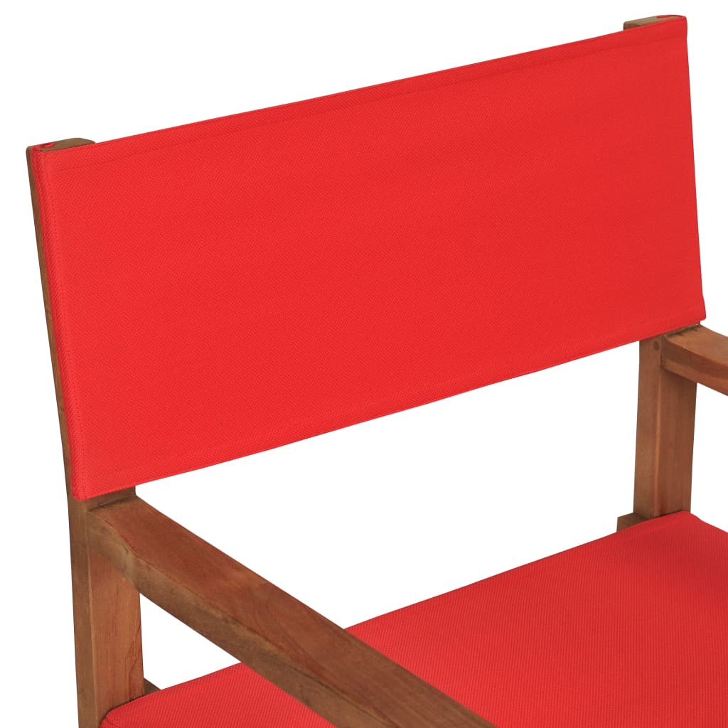 Director's Chair Solid Teak Wood Red - Newstart Furniture