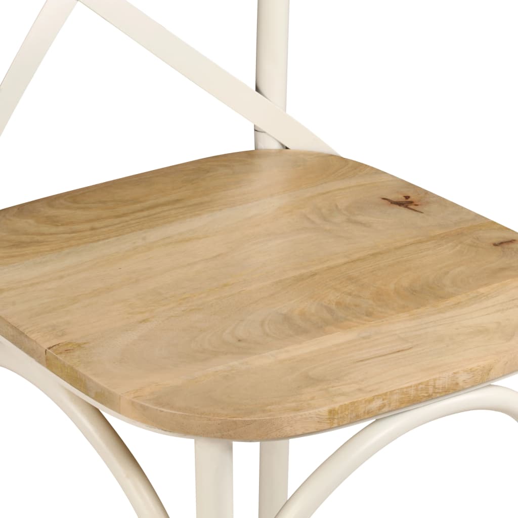 Cross Chairs 4 pcs White Solid Mango Wood - Newstart Furniture
