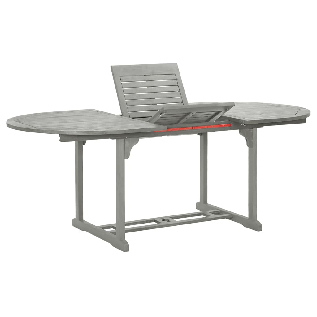 Garden Table Grey 200x100x75 cm Solid Acacia Wood - Newstart Furniture