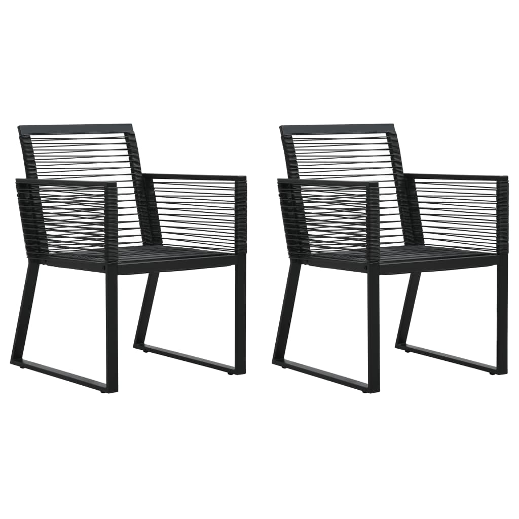 Garden Chairs 2 pcs Black PVC Rattan - Newstart Furniture