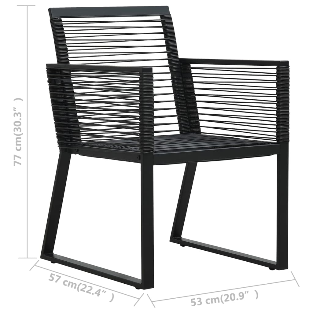 Garden Chairs 2 pcs Black PVC Rattan - Newstart Furniture