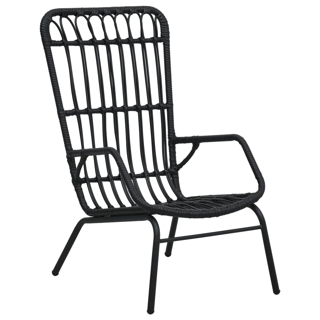Garden Chair Poly Rattan Black - Newstart Furniture