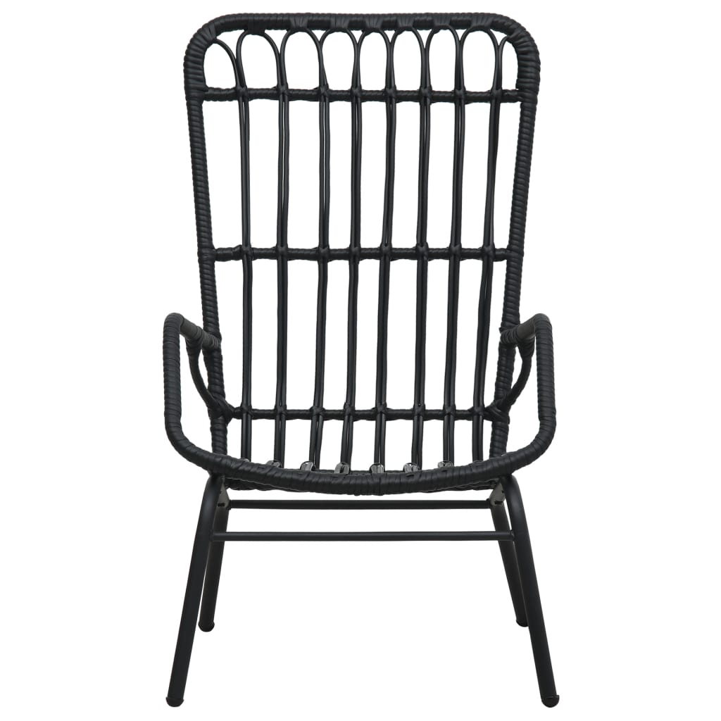 Garden Chair Poly Rattan Black - Newstart Furniture