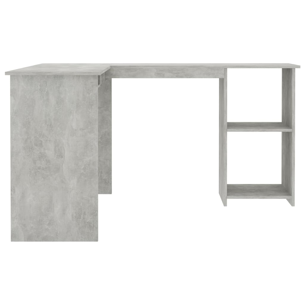 L-Shaped Corner Desk Concrete Grey 120x140x75 cm Engineered Wood - Newstart Furniture