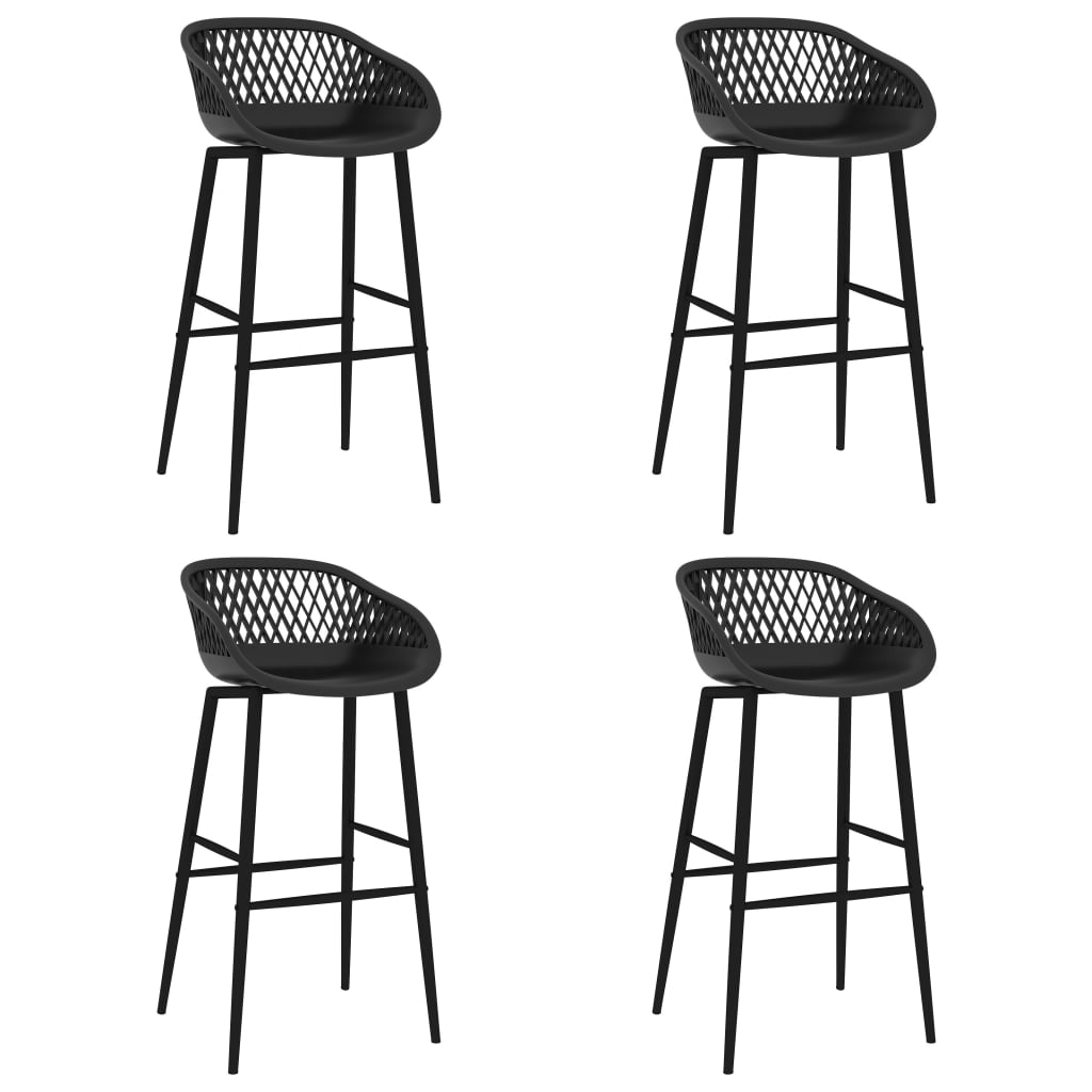 Bar Chairs 4 pcs Black - Newstart Furniture