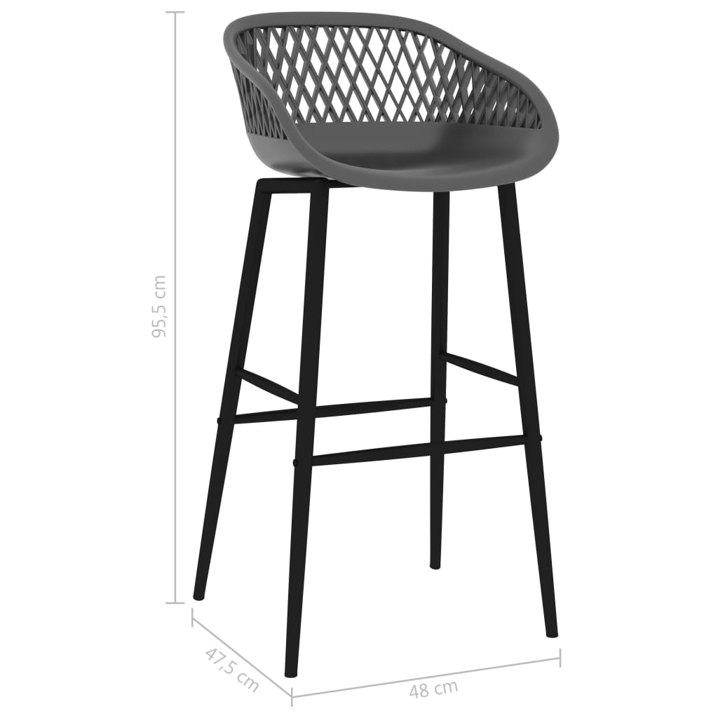 Bar Chairs 4 pcs Grey - Newstart Furniture