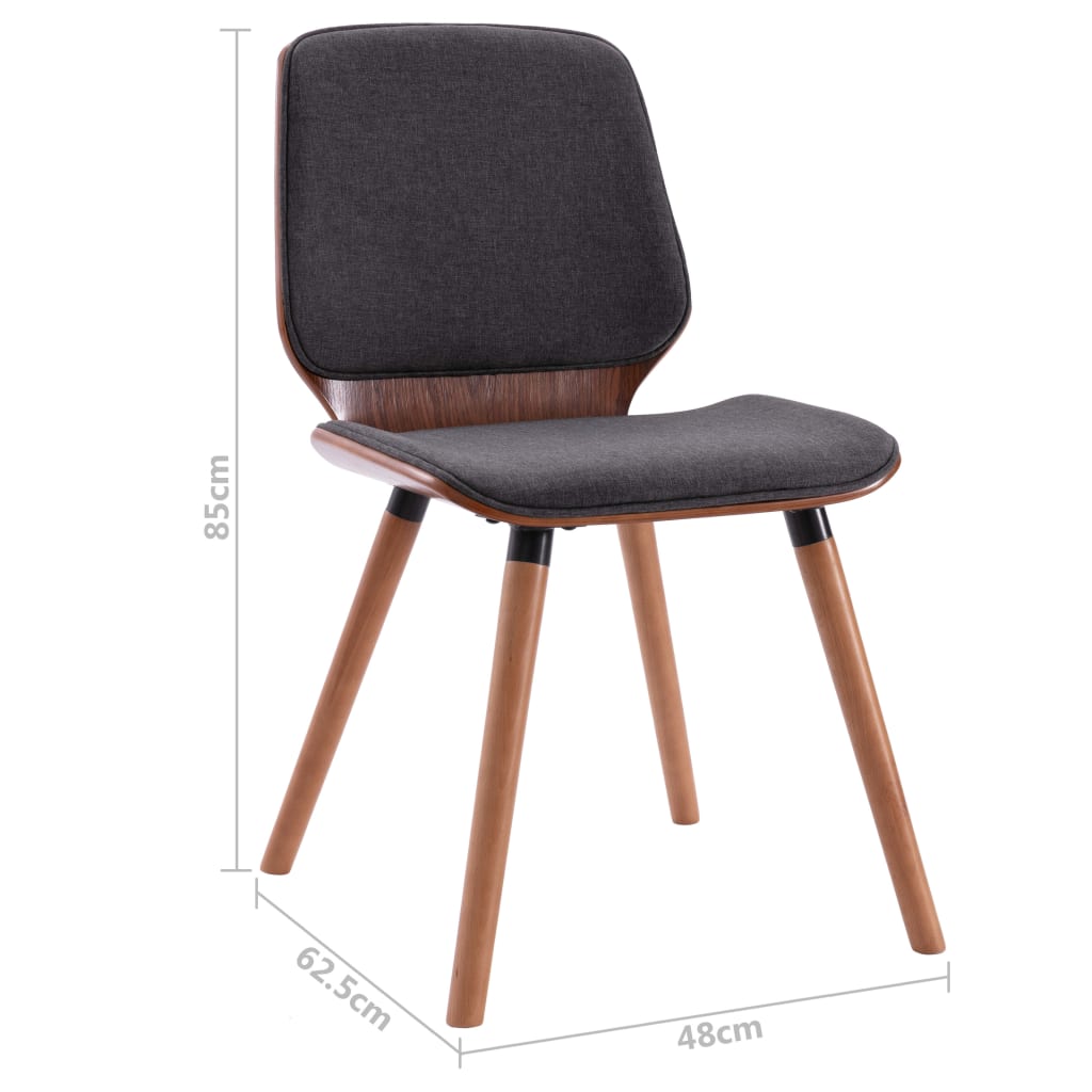 Dining Chairs 2 pcs Grey Fabric - Newstart Furniture