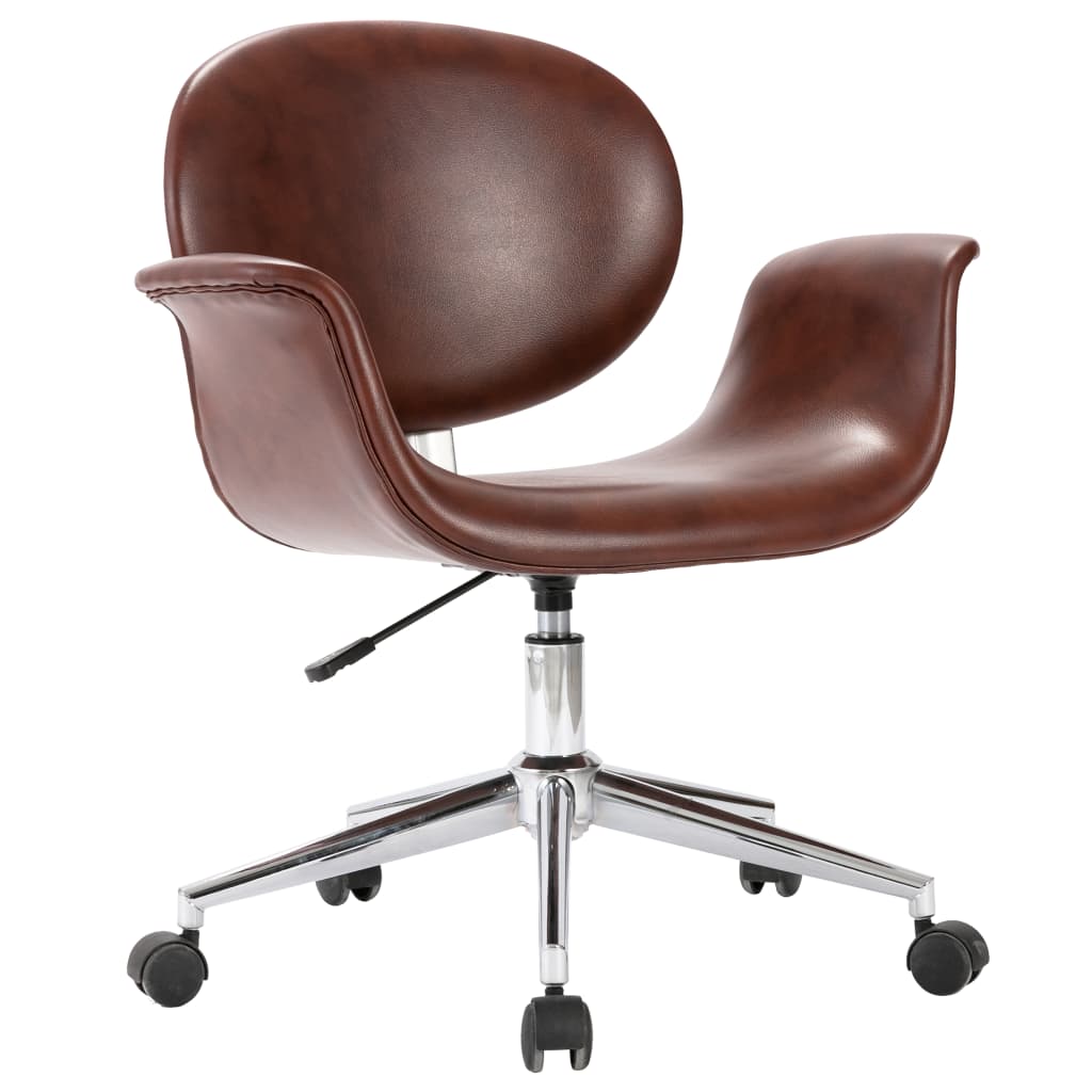 Swivel Dining Chair Brown Faux Leather - Newstart Furniture