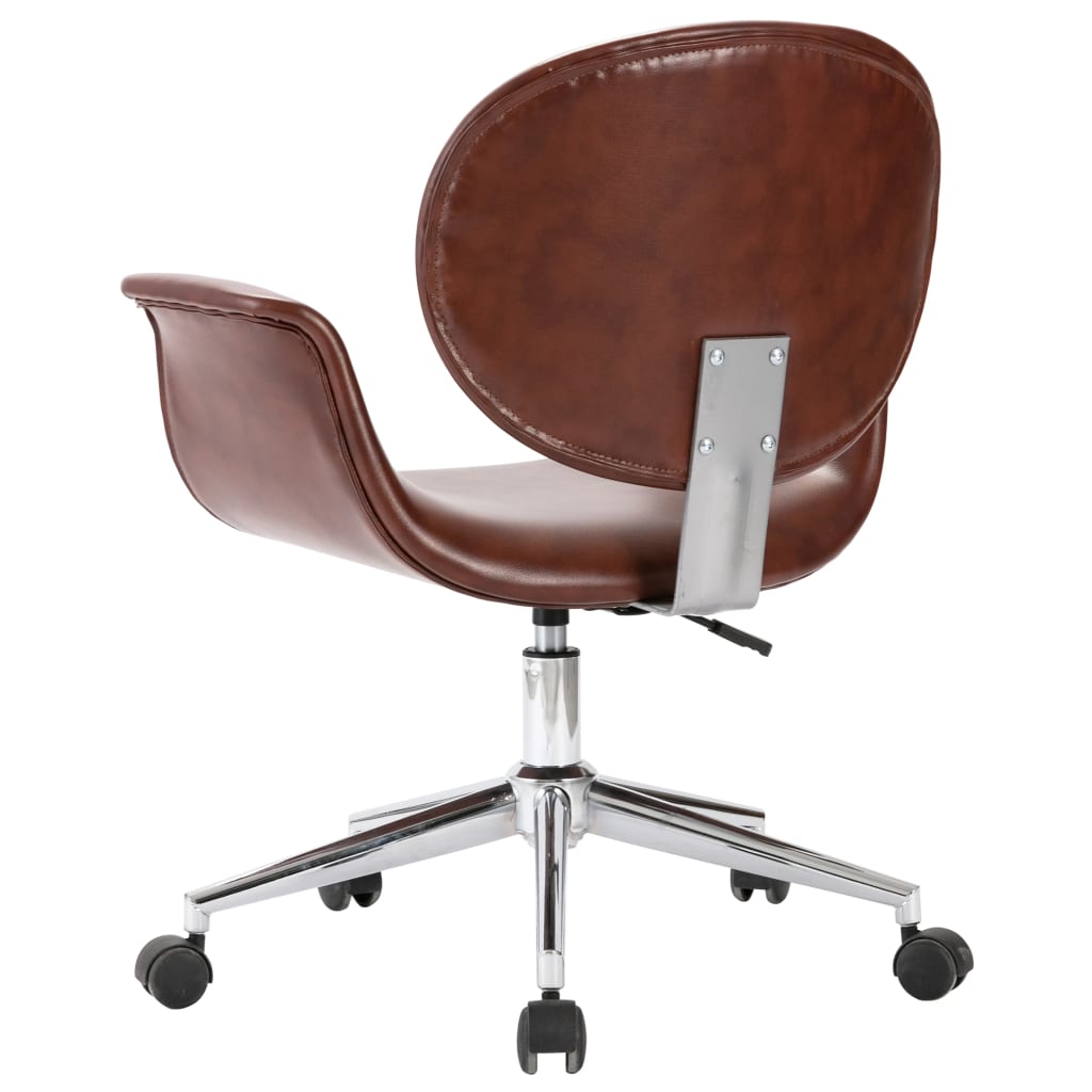 Swivel Dining Chair Brown Faux Leather - Newstart Furniture