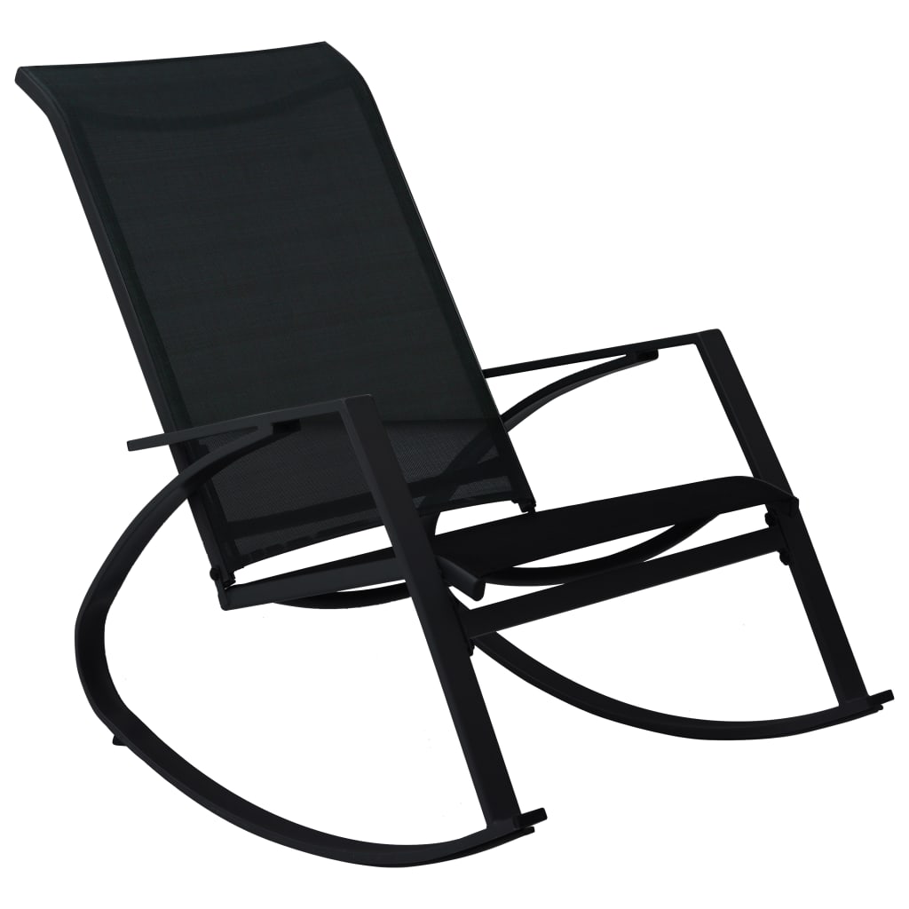 Garden Rocking Chairs 2 pcs Textilene Black - Newstart Furniture