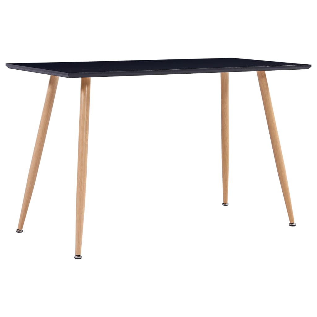 Dining Table Black and Oak 120x60x74 cm MDF - Newstart Furniture