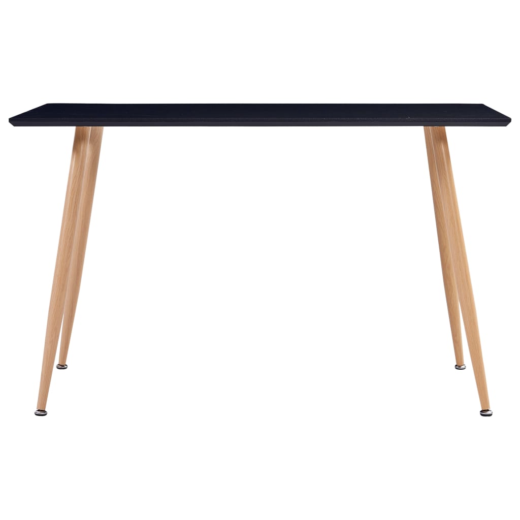 Dining Table Black and Oak 120x60x74 cm MDF - Newstart Furniture