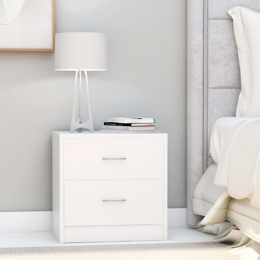 Bedside Cabinet White 40x30x40 cm Engineered Wood - Newstart Furniture