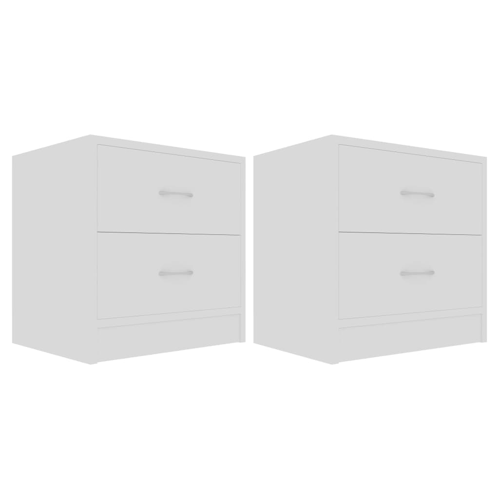 Bedside Cabinets 2 pcs White 40x30x40 cm Engineered Wood - Newstart Furniture