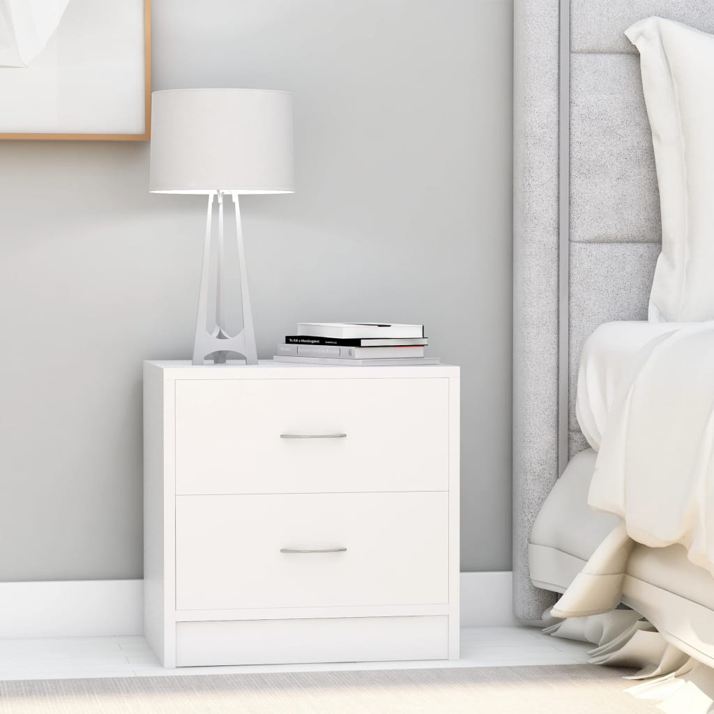 Bedside Cabinets 2 pcs White 40x30x40 cm Engineered Wood - Newstart Furniture