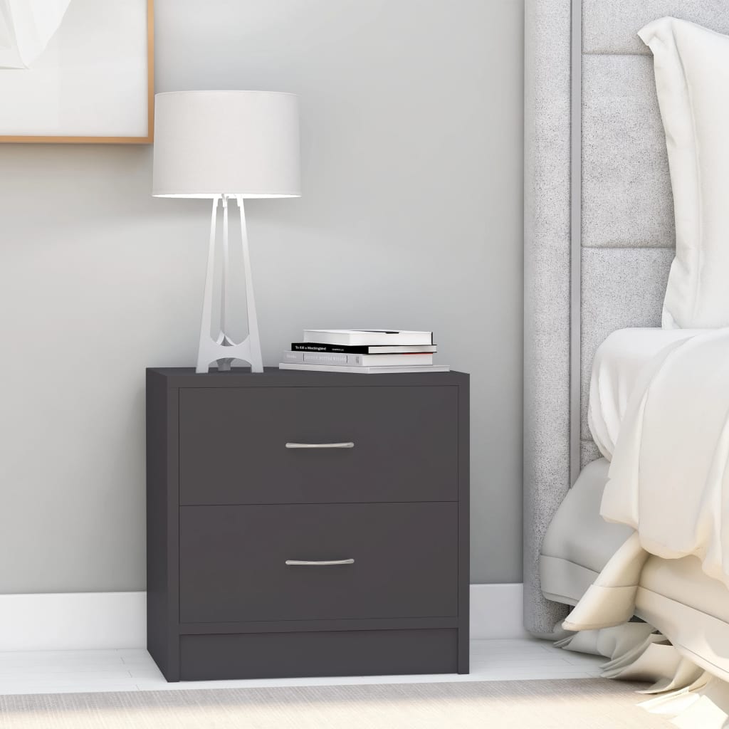 Bedside Cabinet Grey 40x30x40 cm Engineered Wood - Newstart Furniture