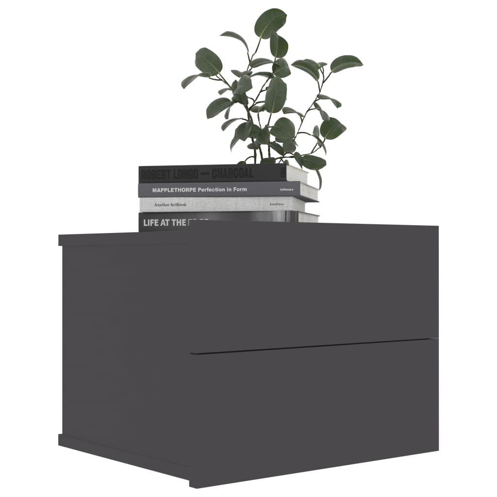 Bedside Cabinet Grey 40x30x30 cm Engineered Wood - Newstart Furniture