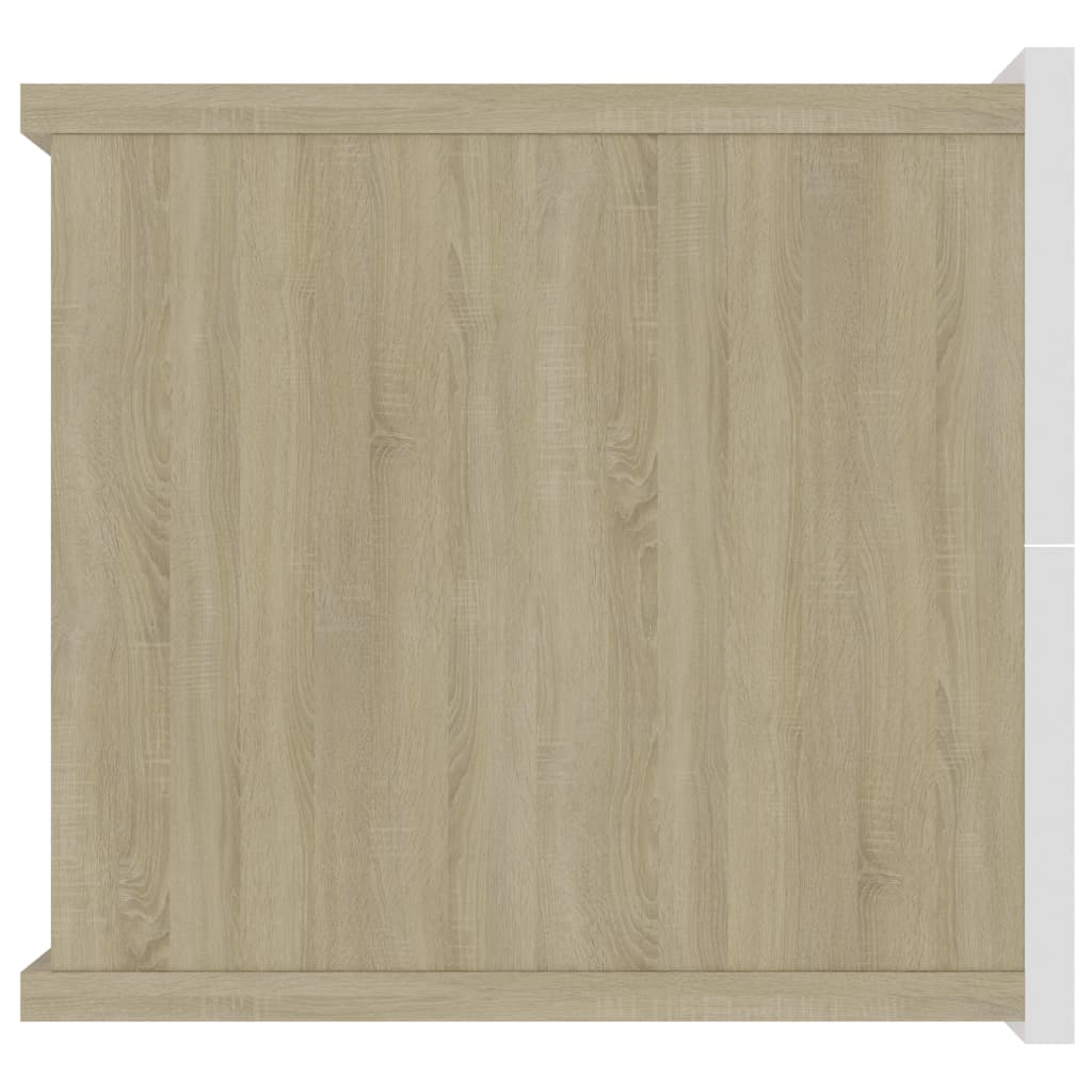 Bedside Cabinets 2 pcs White and Sonoma Oak 40x30x30 cm Engineered Wood - Newstart Furniture