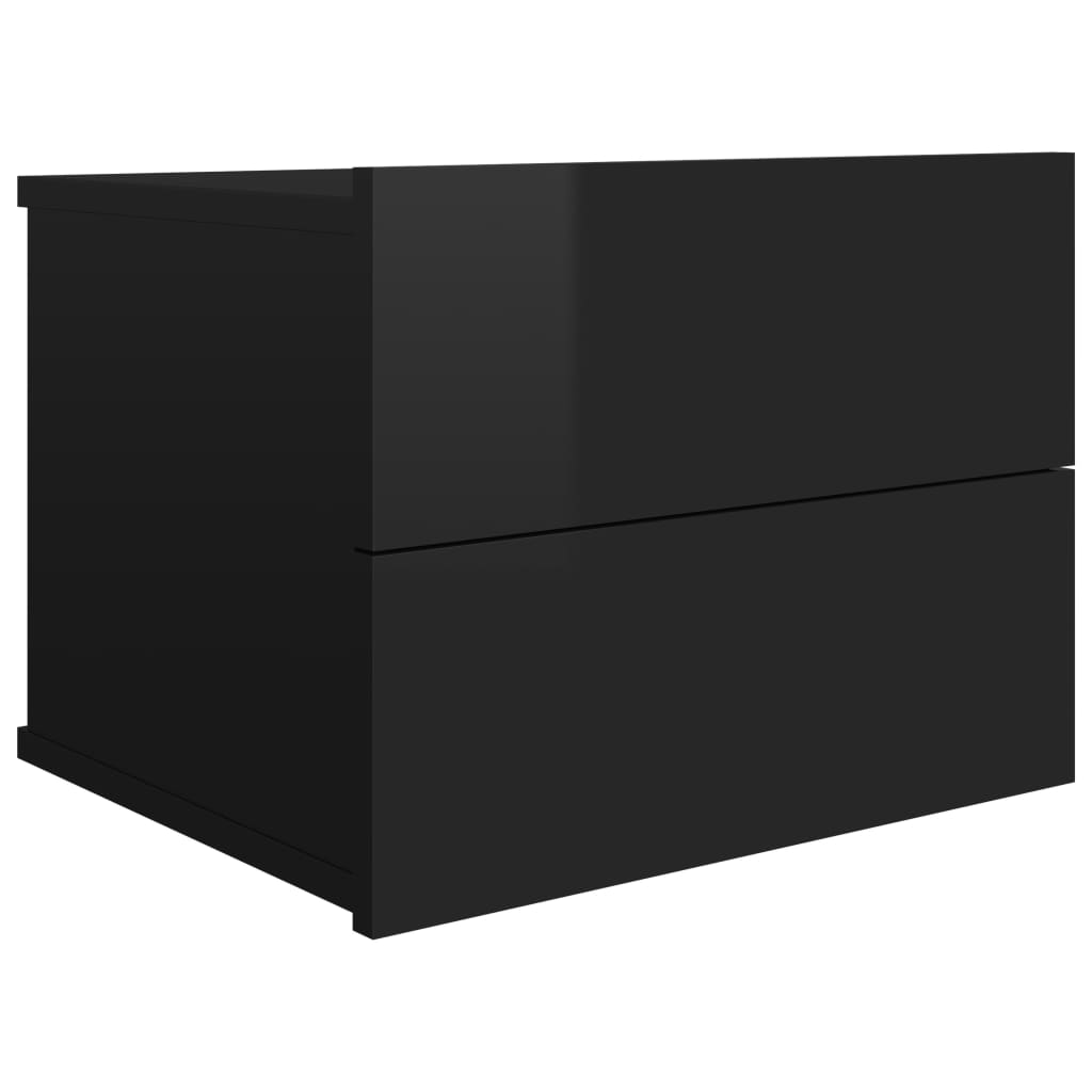 Bedside Cabinets 2 pcs High Gloss Black 40x30x30 cm Engineered Wood - Newstart Furniture