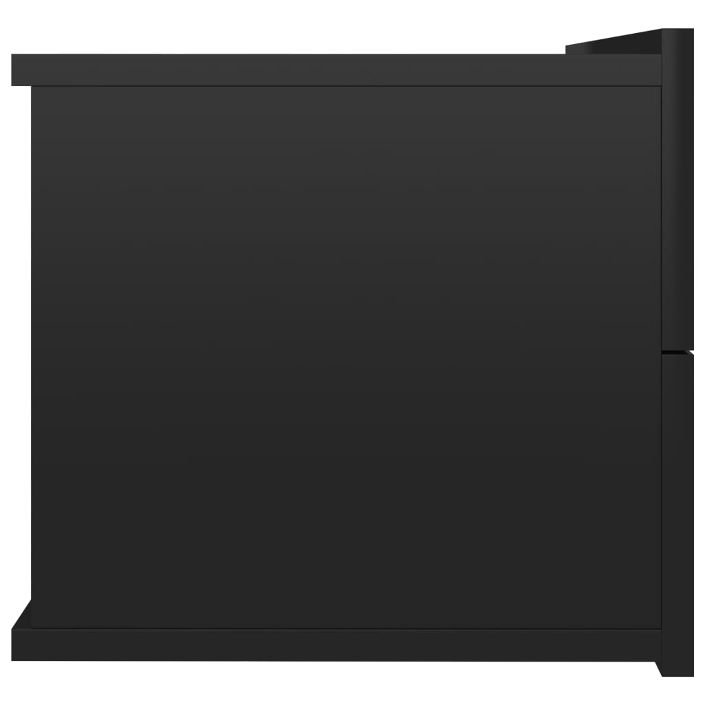 Bedside Cabinets 2 pcs High Gloss Black 40x30x30 cm Engineered Wood - Newstart Furniture