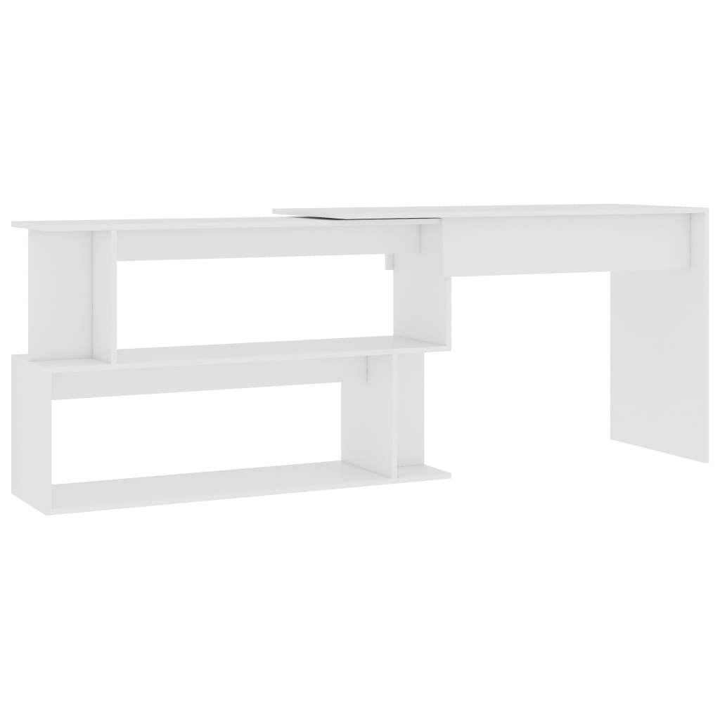 Corner Desk White 200x50x76 cm Engineered Wood - Newstart Furniture