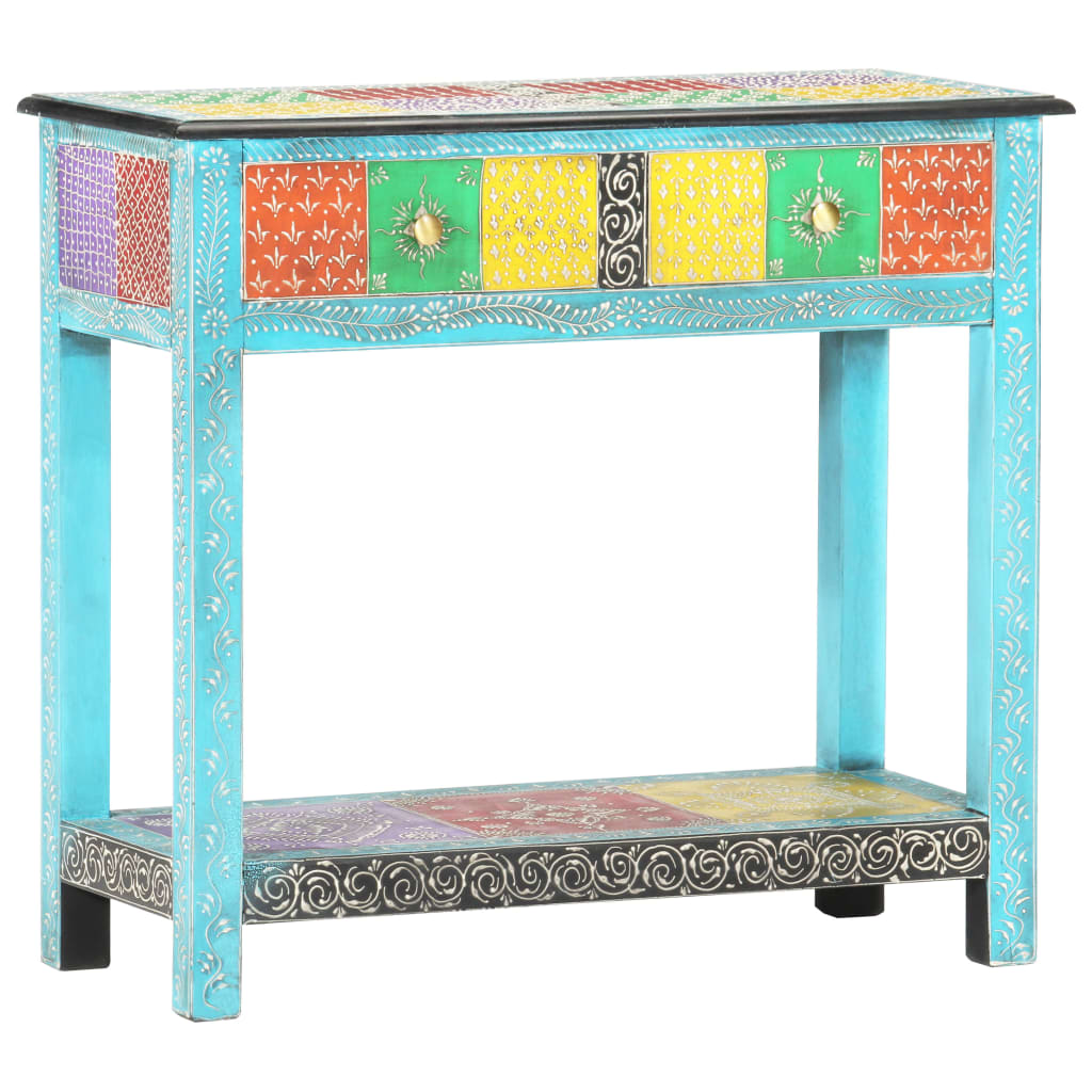 Hand Painted Console Table 80x35x75 cm Solid Mango Wood - Newstart Furniture
