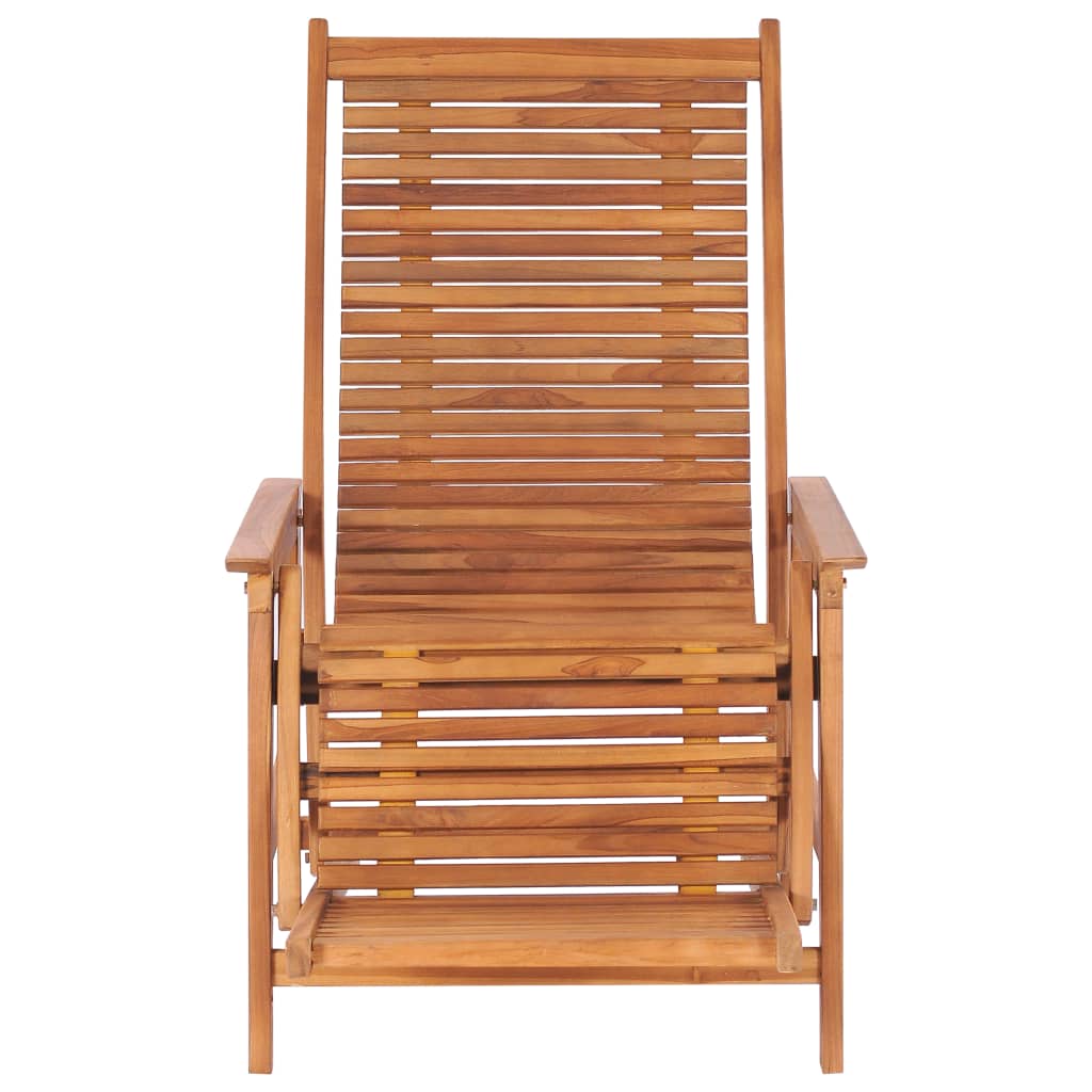 Garden Lounge Chair with Footrest Solid Teak Wood - Newstart Furniture