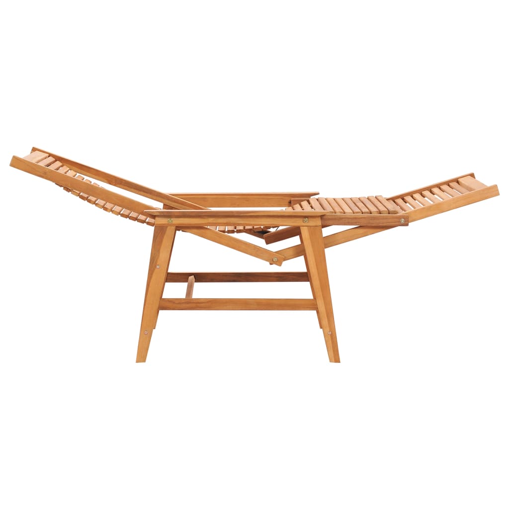 Garden Lounge Chair with Footrest Solid Teak Wood - Newstart Furniture
