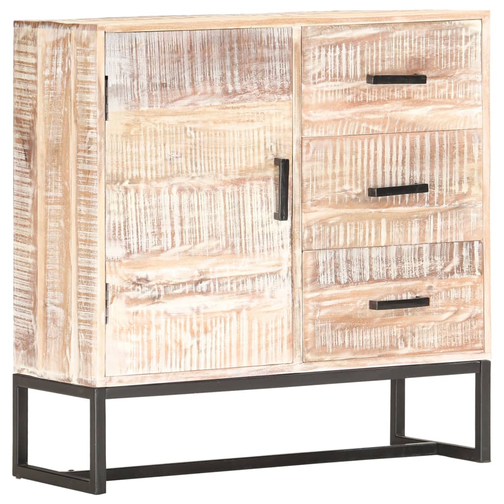 Sideboard White 73x30x75 cm Solid Acacia Wood - Newstart Furniture
