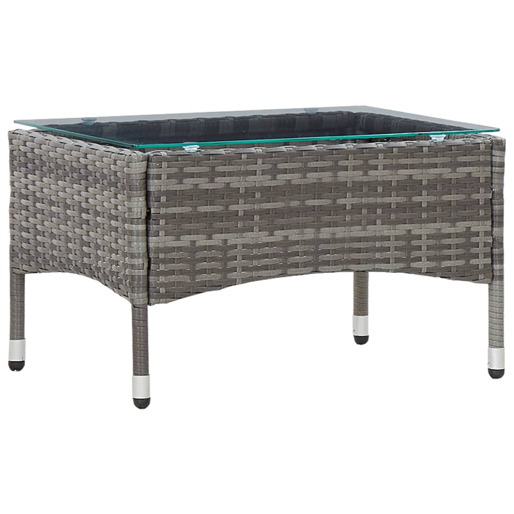 Coffee Table Grey 60x40x36 cm Poly Rattan - Newstart Furniture