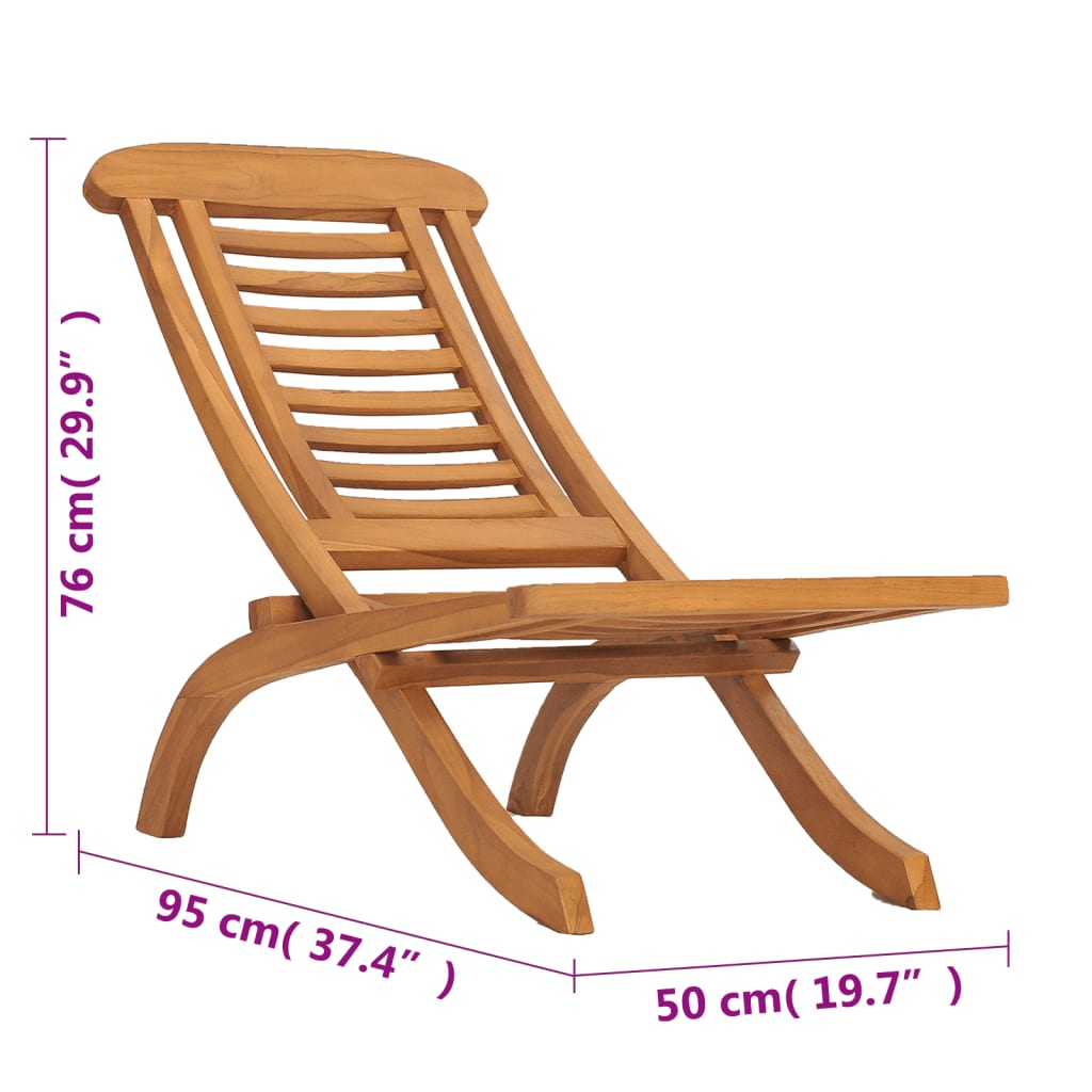 Folding Garden Chair Solid Teak Wood - Newstart Furniture