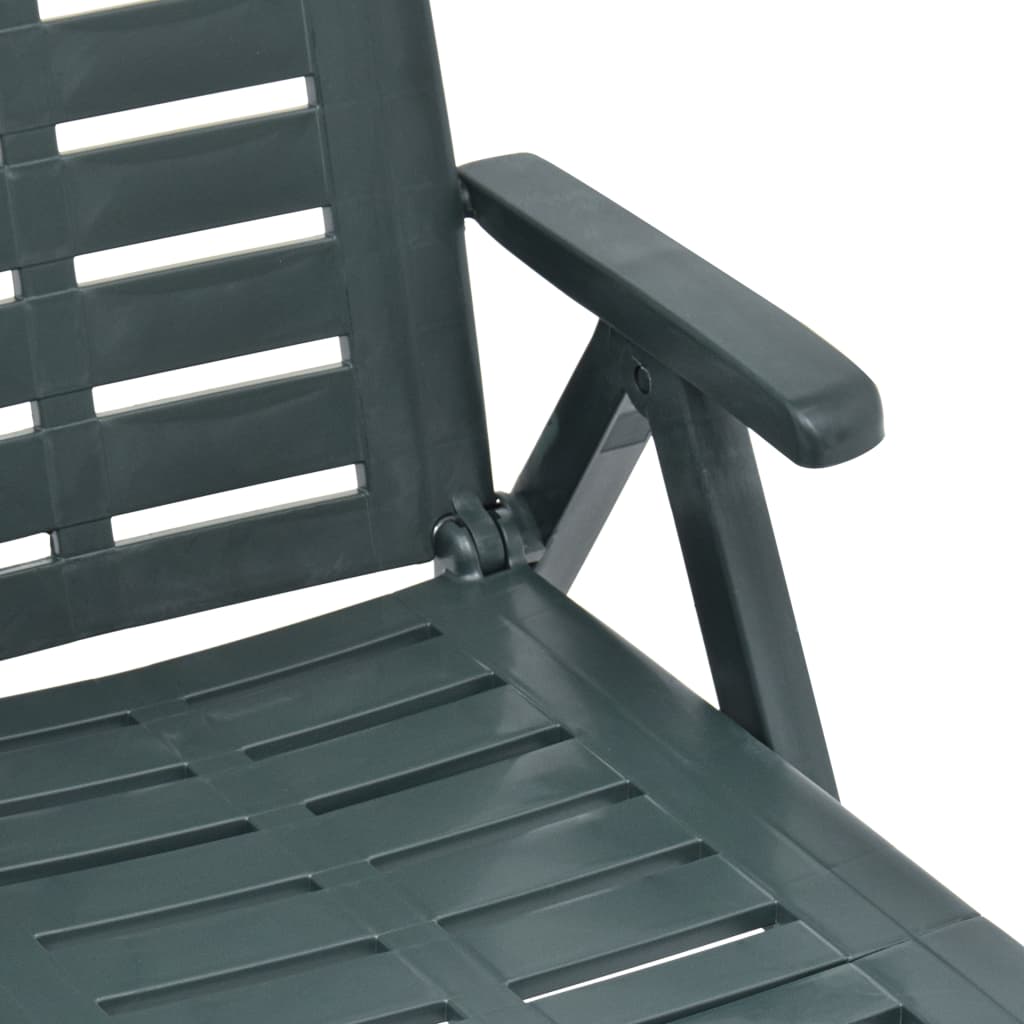 Folding Sun Lounger Plastic Green - Newstart Furniture