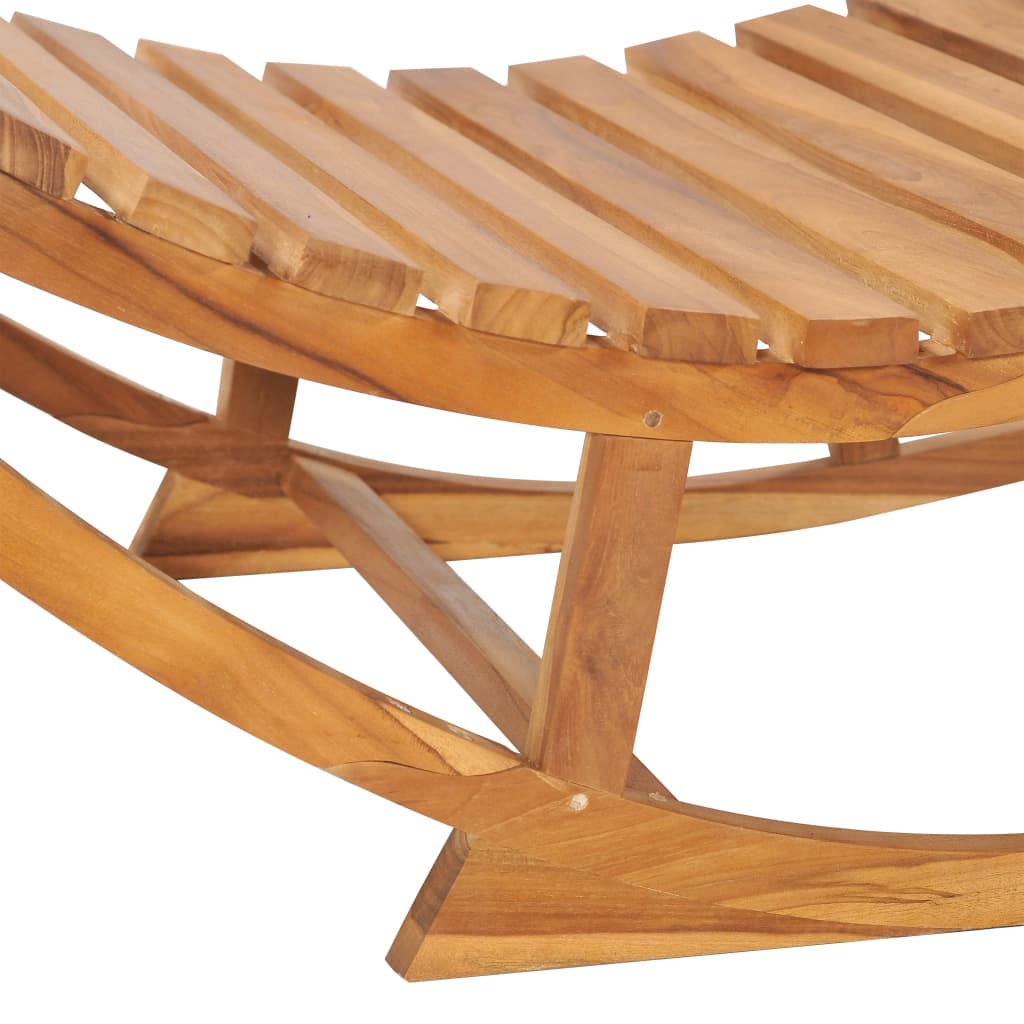 Rocking Sunlounger Solid Teak Wood - Newstart Furniture