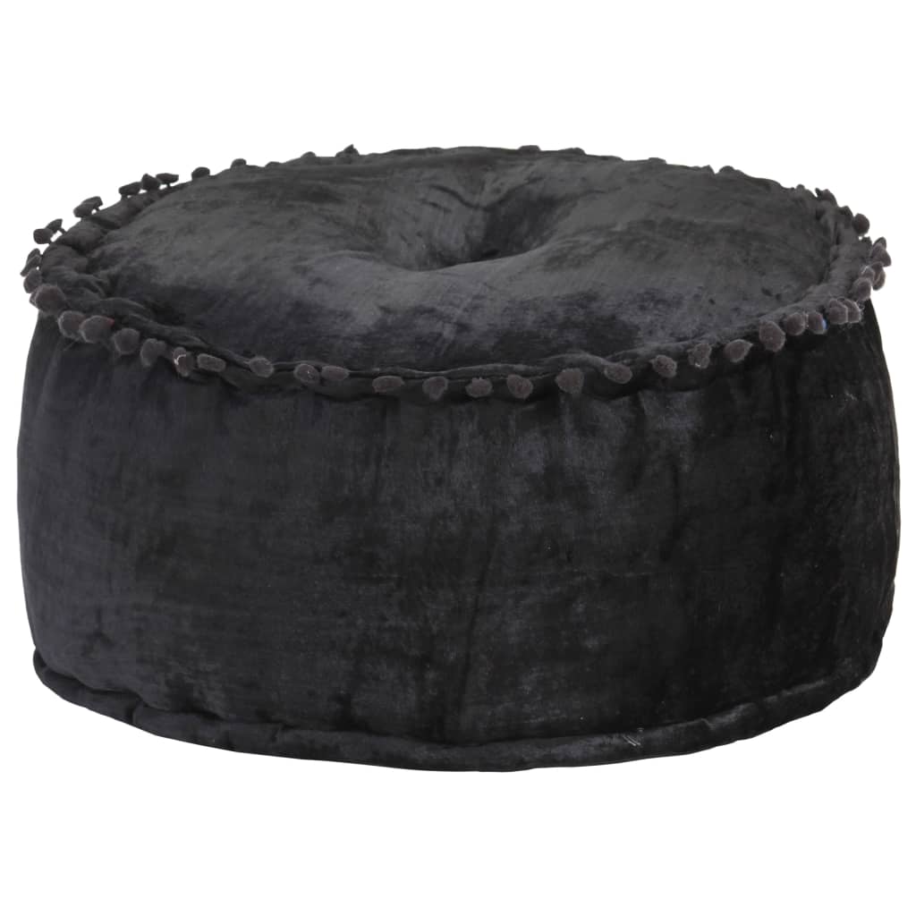 Round Pouffe Velvet 40x20 cm Anthracite - Newstart Furniture