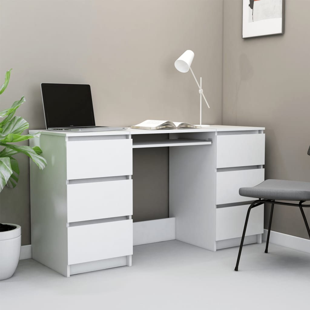 Writing Desk White 140x50x77 cm Engineered Wood - Newstart Furniture